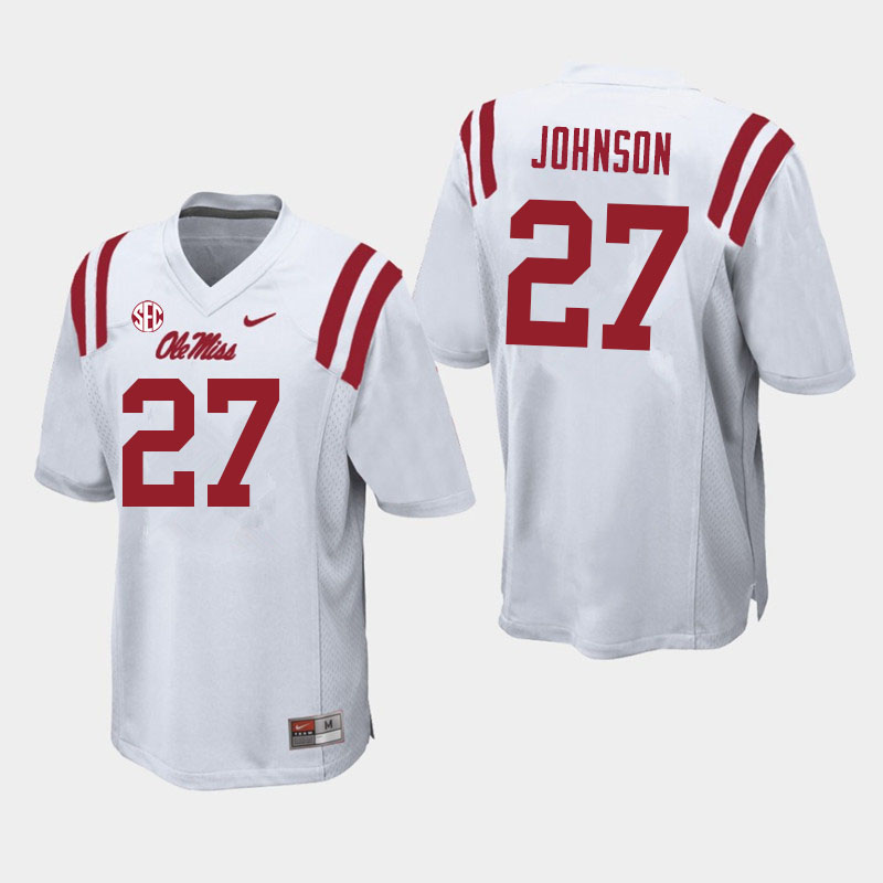 Tysheem Johnson Ole Miss Rebels NCAA Men's White #27 Stitched Limited College Football Jersey TQL4858OO